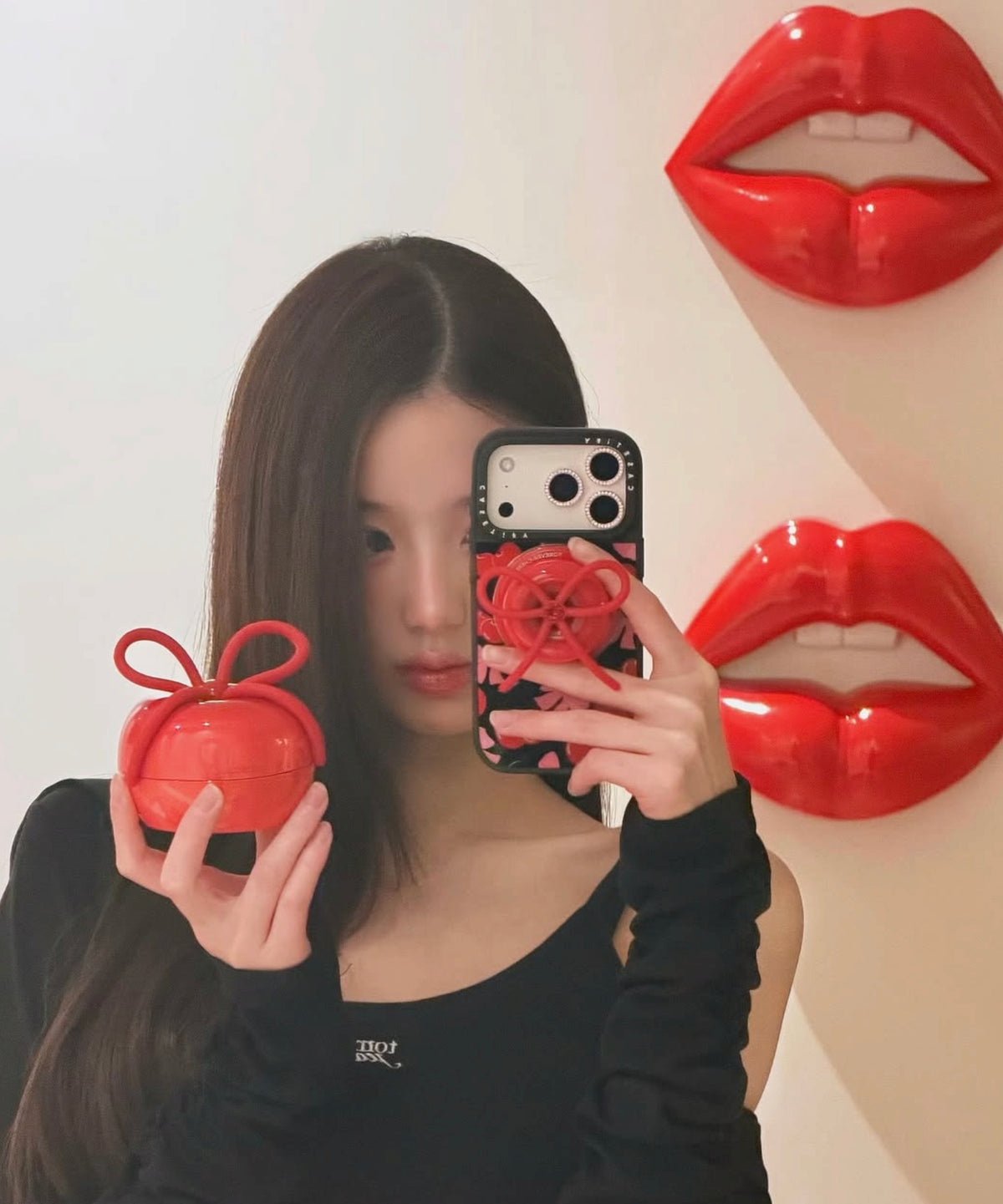 Ribbon Cheryy Glass Hair Brush IVE Wonyoung